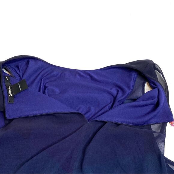 Desigual blue oton sleeveless geometric triangle dress size 40 medium - Picture 15 of 16